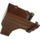 Brown 120mm Ogee Gutter to 68mm Round or 65mm Square Downpipe Left Hand Stopend Outlet (Kayflow)