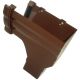 Brown 120mm Ogee Gutter to 68mm Round or 65mm Square Downpipe Right Hand Stopend Outlet (Kayflow)
