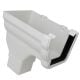 White 120mm Ogee Gutter to 68mm Round or 65mm Square Downpipe Left Hand Stopend Outlet (Kayflow)