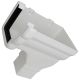 White 120mm Ogee Gutter to 68mm Round or 65mm Square Downpipe Right Hand Stopend Outlet (Kayflow)
