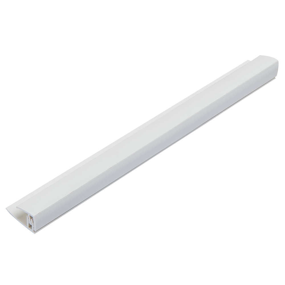 White 5mm - 8mm Wall Panel 2 Part End Cap (2.6m)