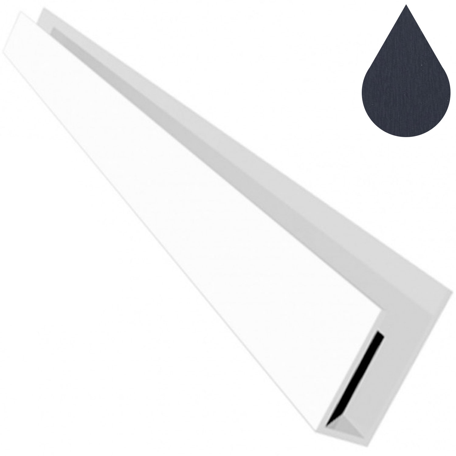 Anthracite Grey Woodgrain Flat Fixing Channel 5m (9mm boards | Kestrel)