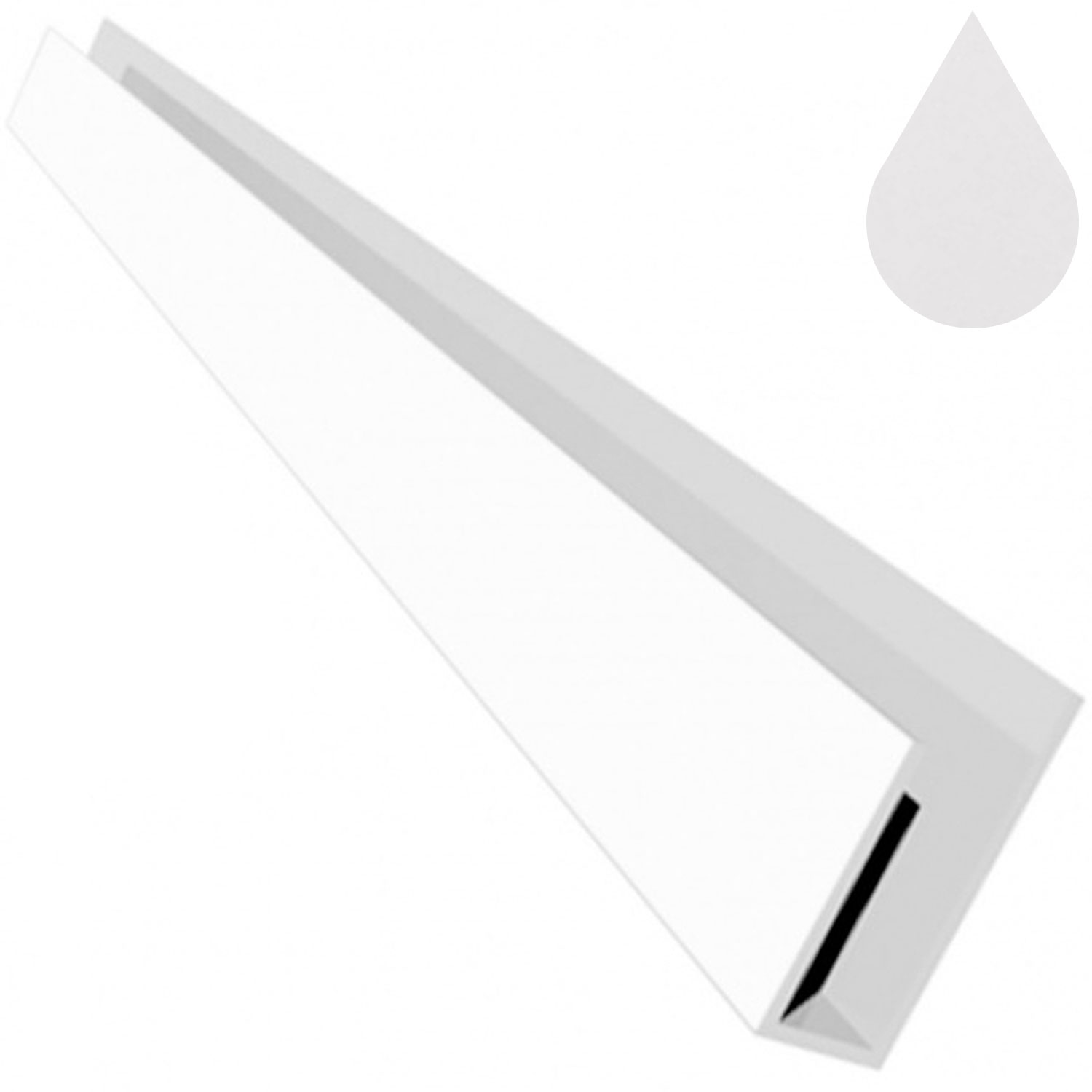 Brilliant White Flat Fixing Channel 5m (9mm boards | Kestrel)