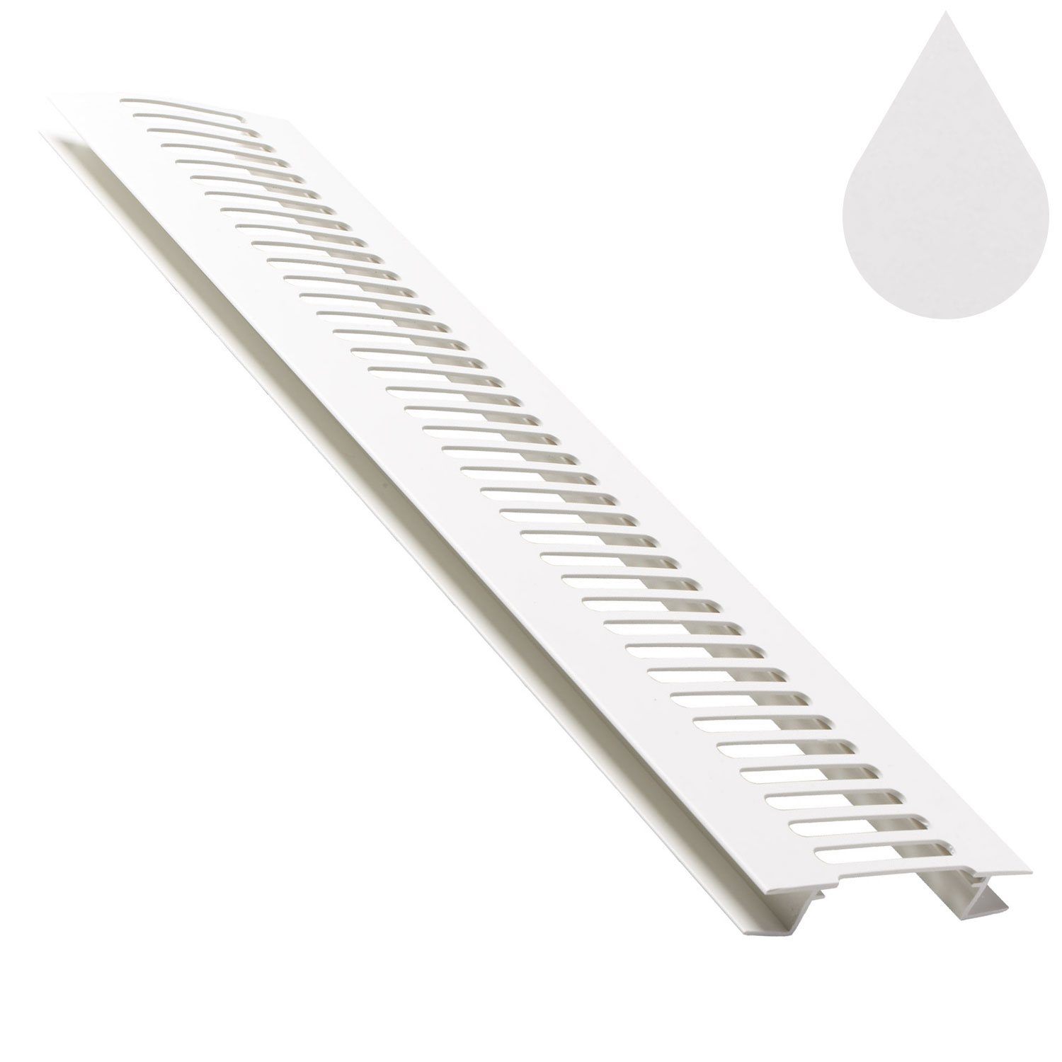 Brilliant White Flat Soffit Vent Trim 5m (9mm boards | Kestrel)