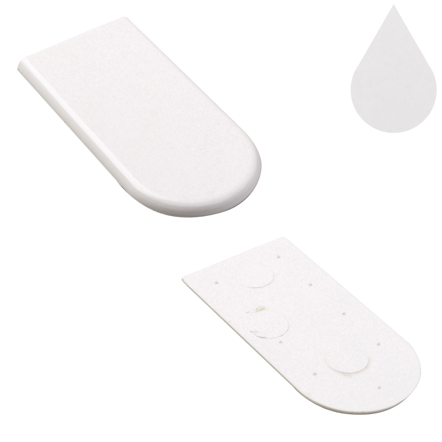 Brilliant White Bullnose 25mm x 50mm End Cap (22mm boards | Kestrel)