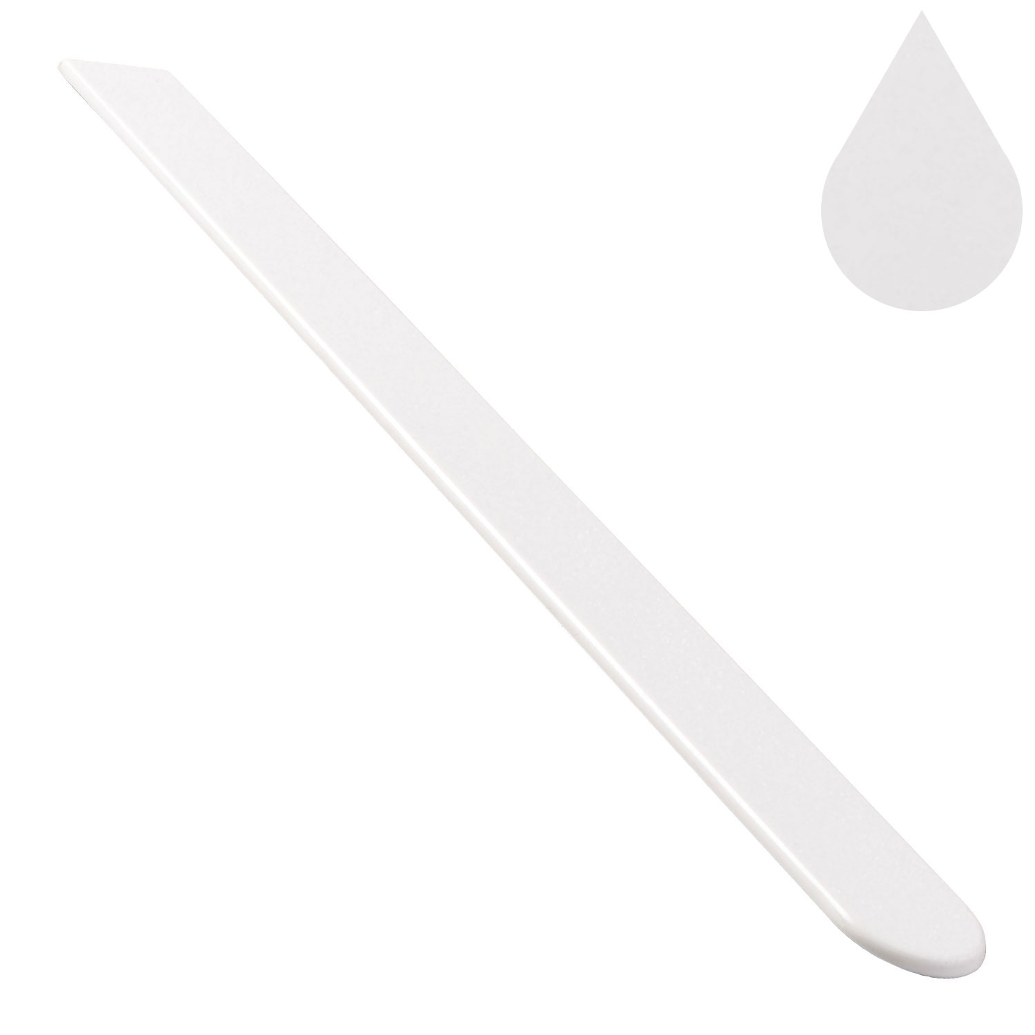 Brilliant White Bullnose 25mm x 250mm End Cap (22mm boards | Kestrel)