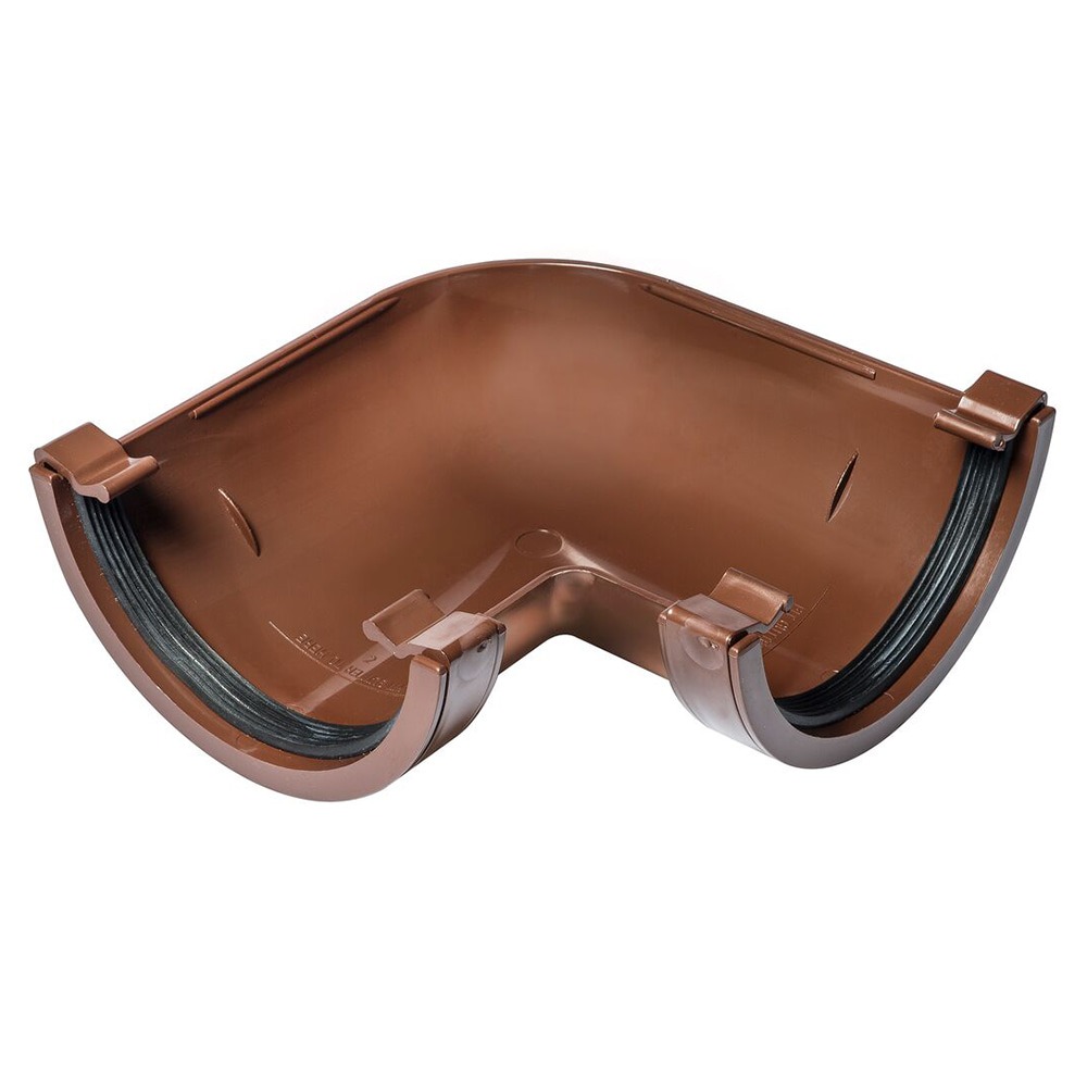 Brown 112mm Half Round 90 Degree Angle
