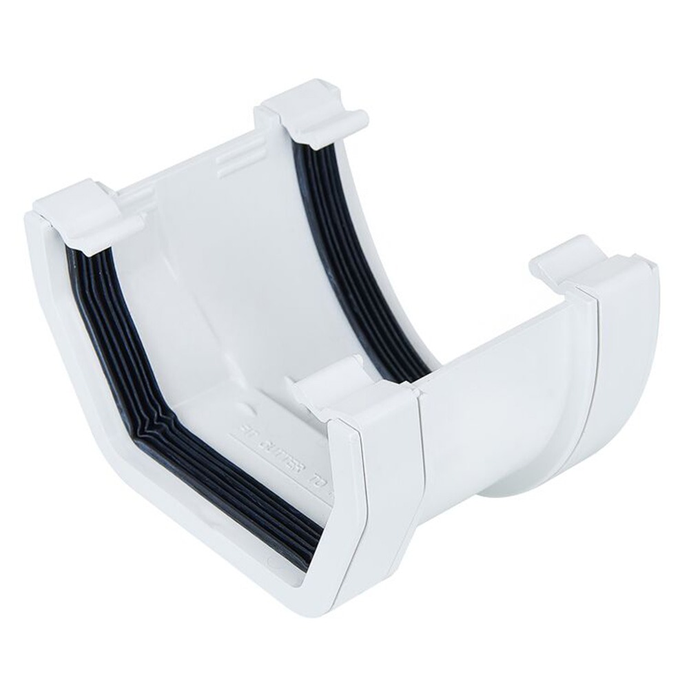 White 117mm Square to 114mm Deep Gutter Adapter