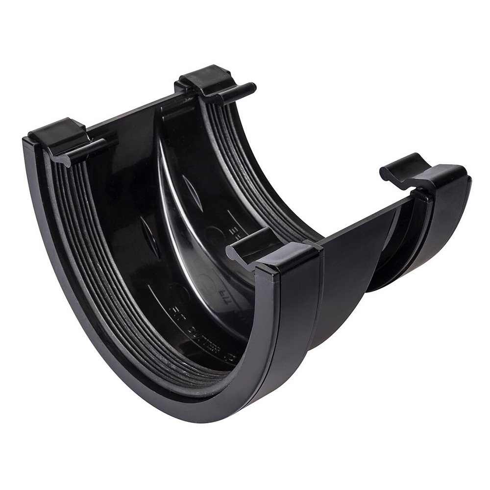 Black 112mm Half Round To 114mm Deep Gutter Adaptor (Kayflow)