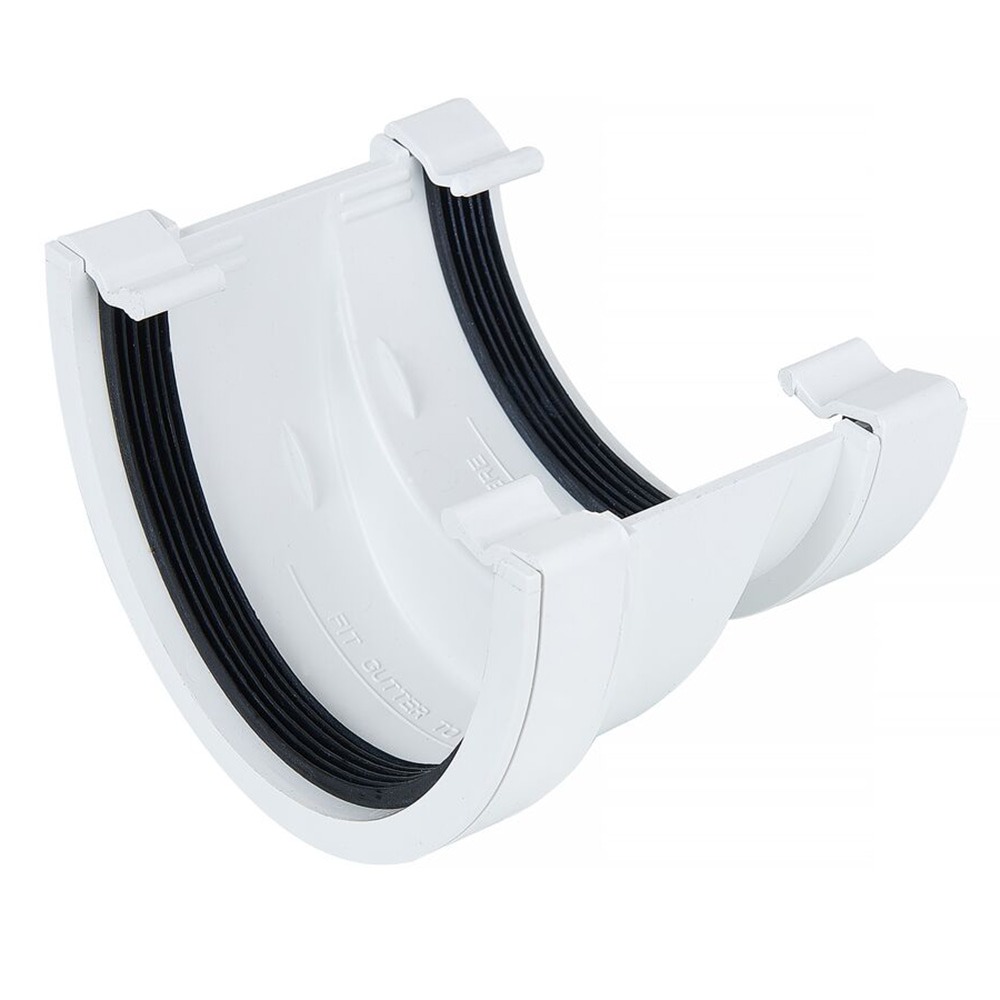 White 112mm Half Round To 114mm Deep Gutter Adaptor