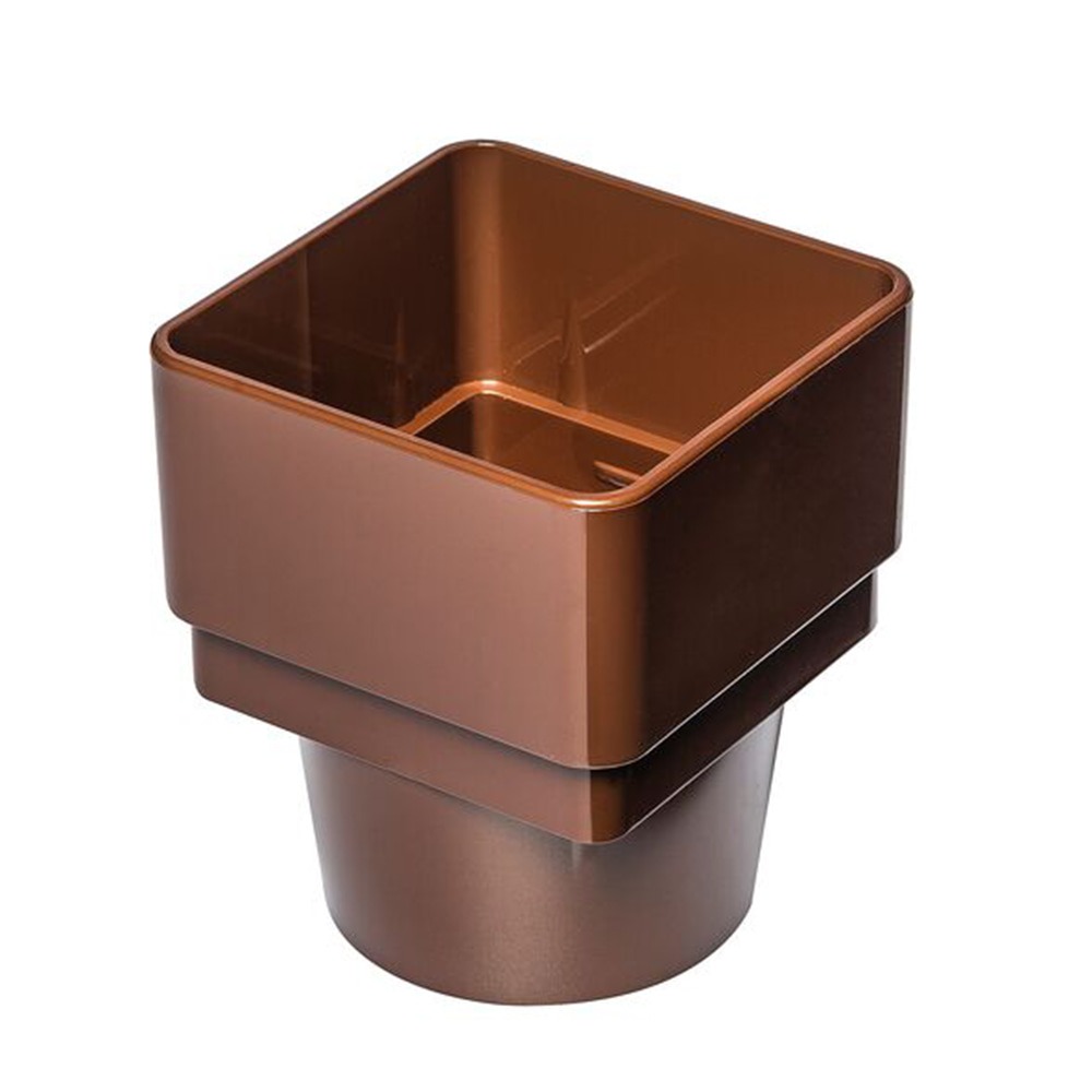 Brown 65mm Square to 68mm Round Downpipe Adaptor (Kayflow)