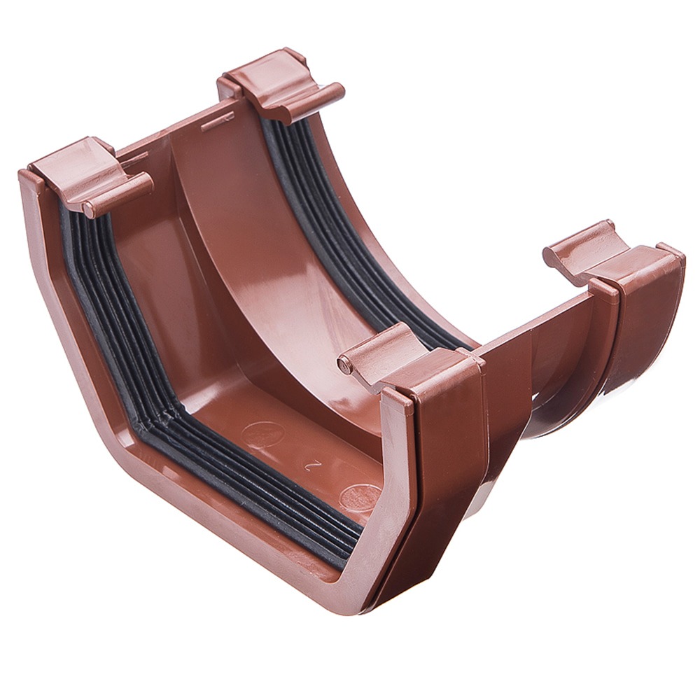 Brown 112mm Half Round To 117mm Square Gutter Adaptor (Kayflow)