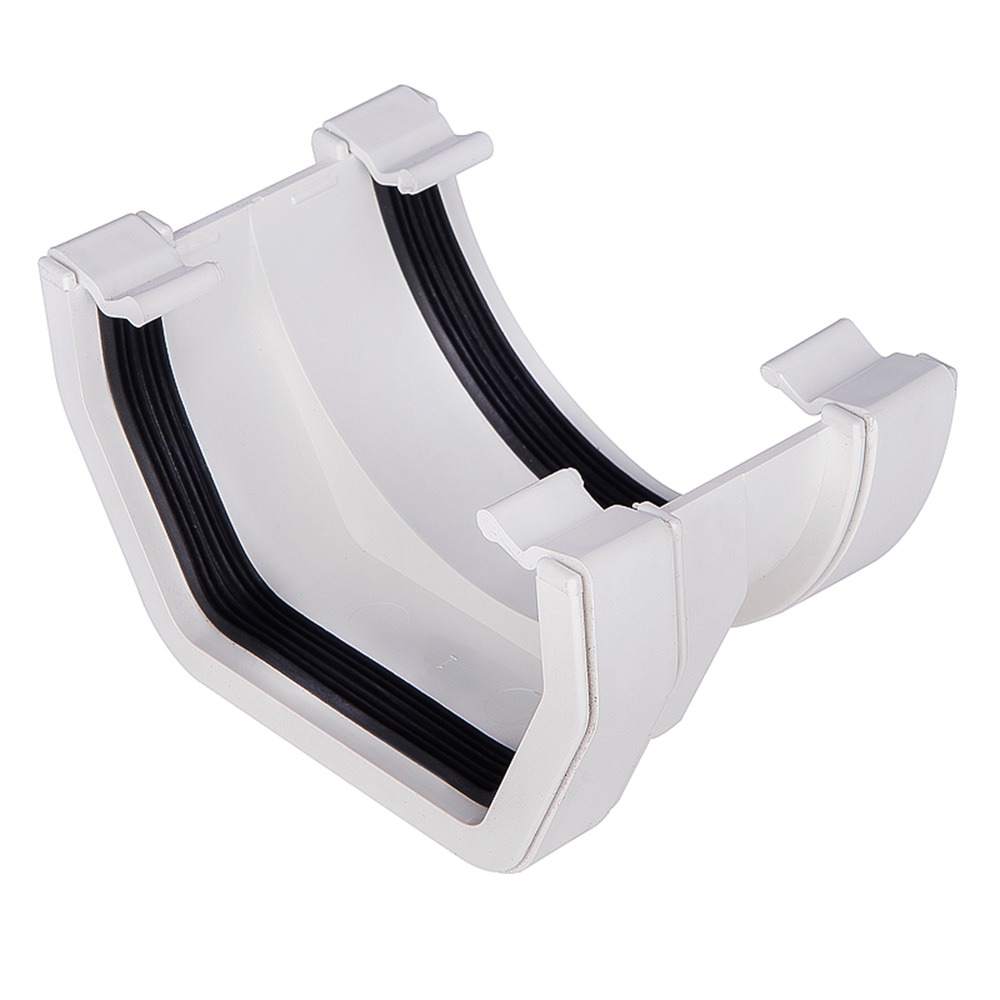White 112mm Half Round To 117mm Square Gutter Adaptor