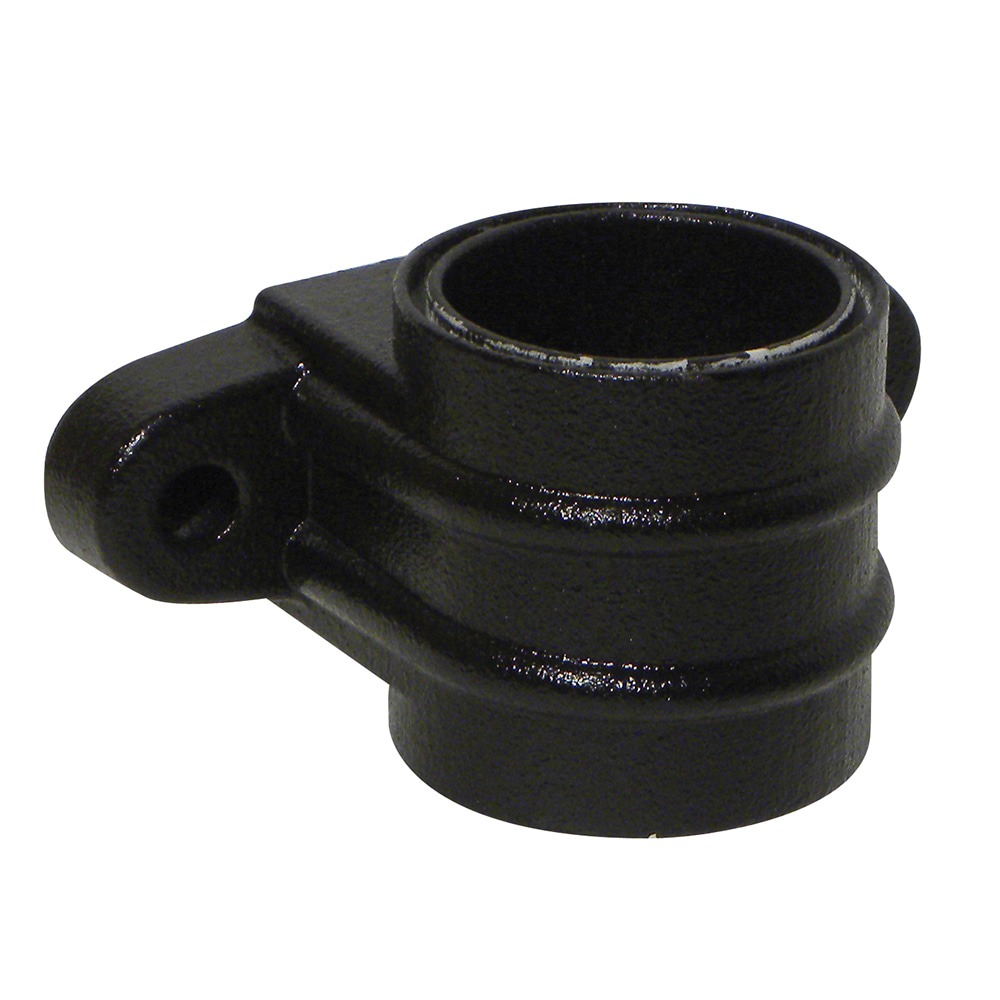 Cast Iron Effect 68mm Round Downpipe Socket with Fixing Lugs (Kayflow)