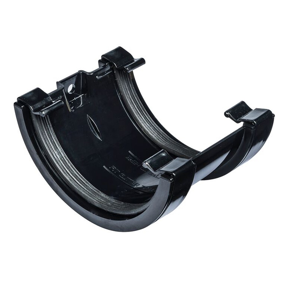 Black 112mm Half Round Union Bracket (Kayflow)