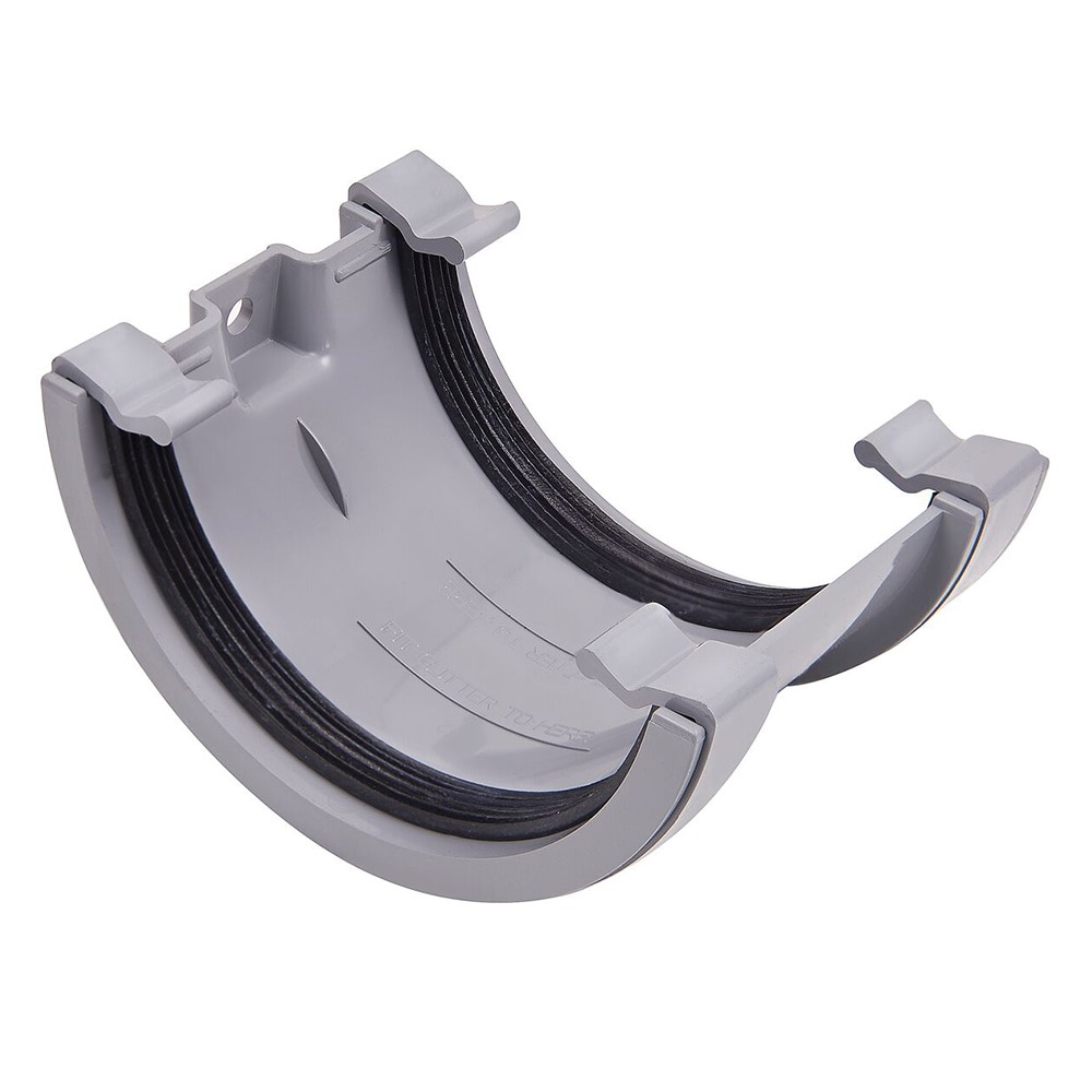 Grey 112mm Half Round Union Bracket (Kayflow)