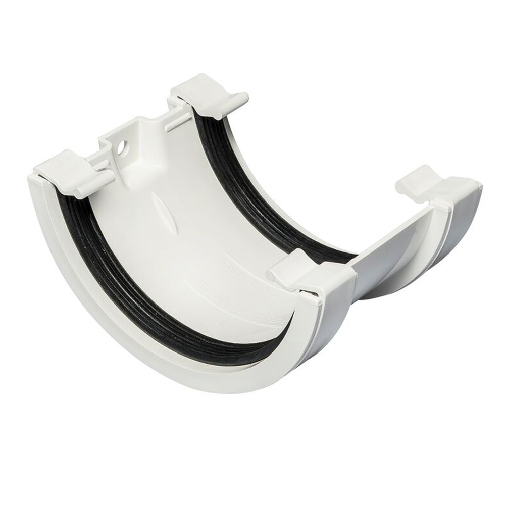 White 112mm Half Round Union Bracket (Kayflow)