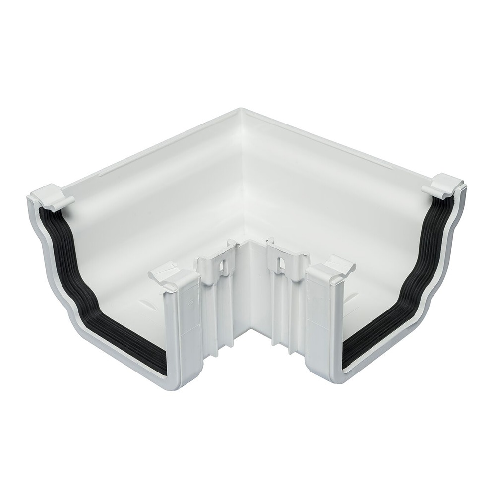 White 120mm Ogee 90 Degree External Angle (Kayflow)