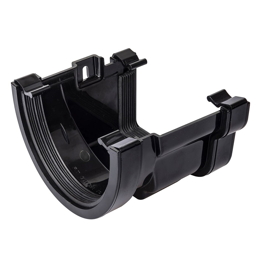 Black 120mm Ogee to 114mm Deep Left Hand Gutter Adapter (Kayflow)
