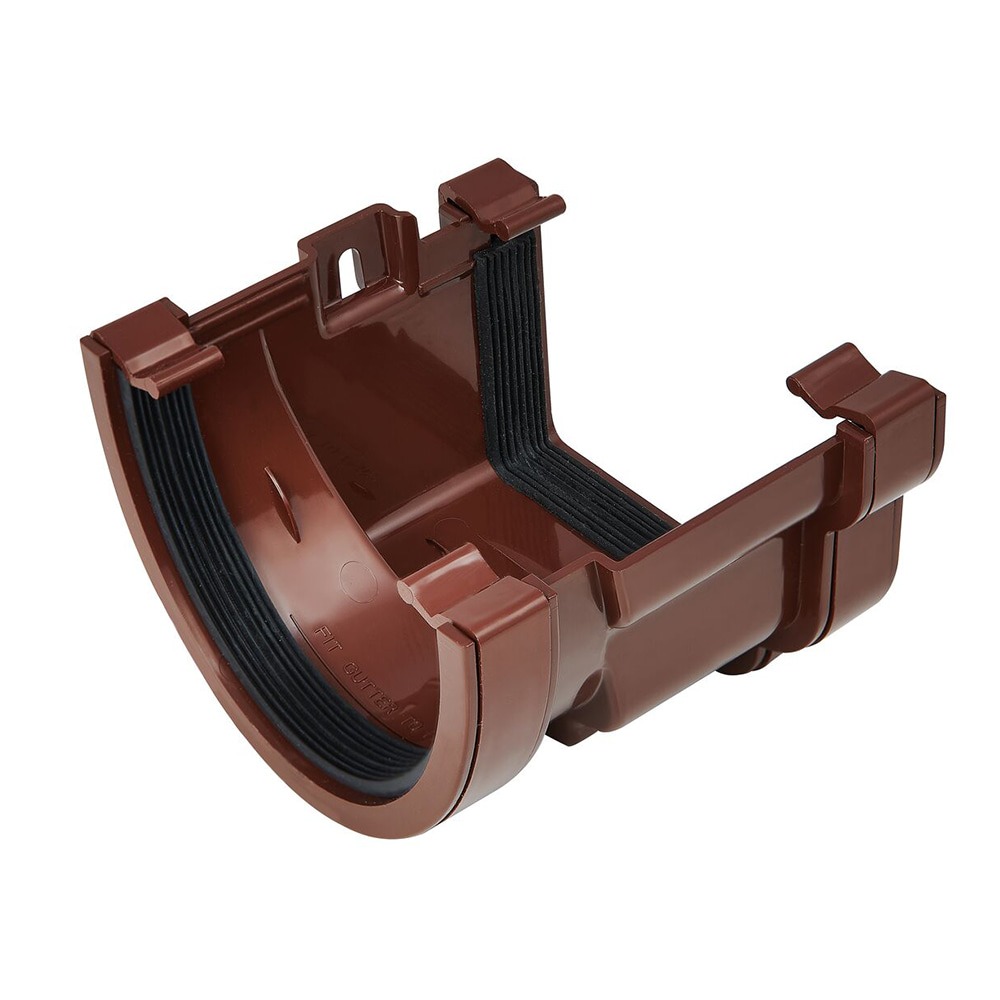 Brown 120mm Ogee to 114mm Deep Left Hand Gutter Adapter (Kayflow)