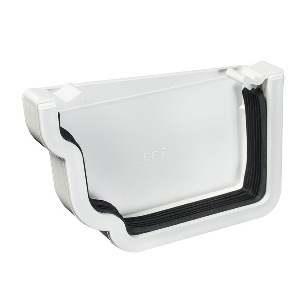 White 120mm Ogee Left Hand External Stopend (Kayflow)