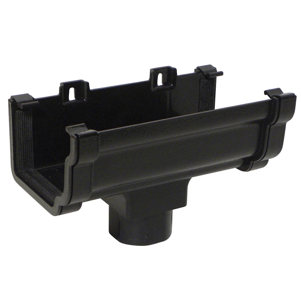 Cast Iron Effect 120mm Ogee Gutter to 68mm Round or 65mm Square Downpipe Running Outlet (Kayflow)