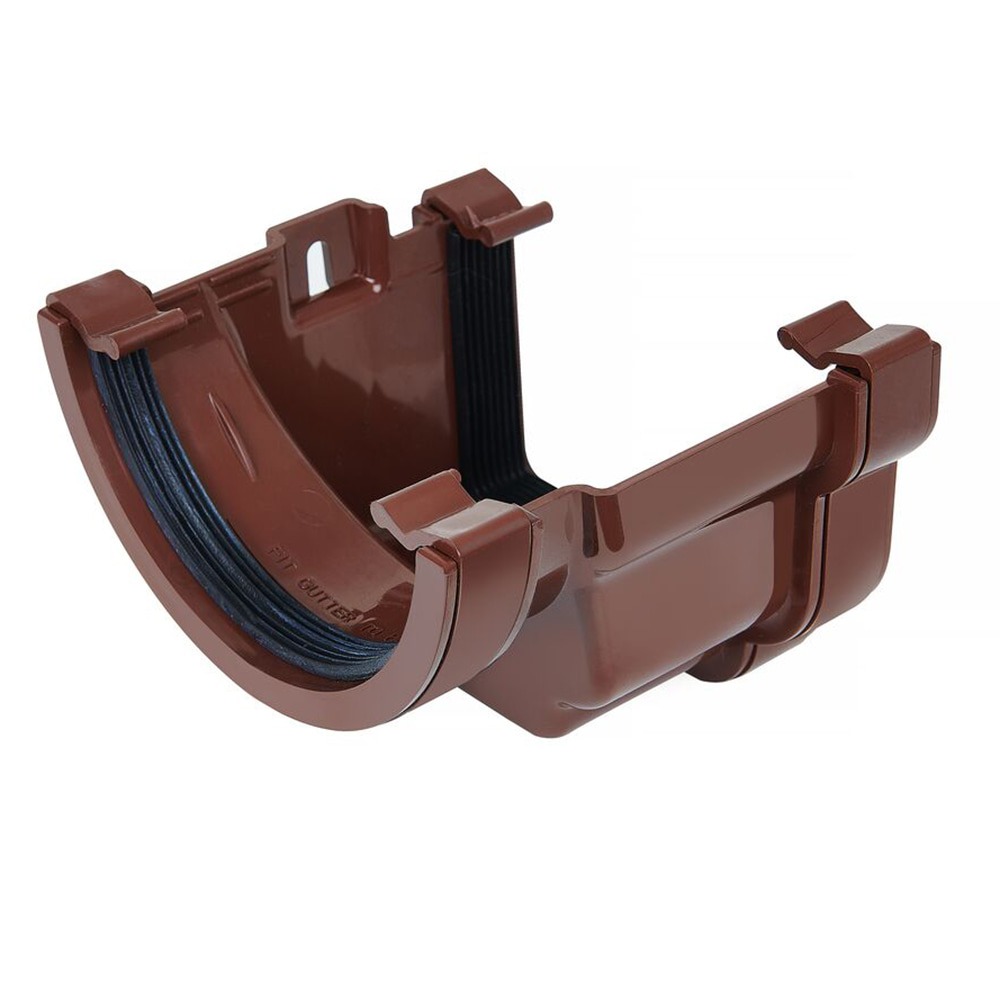 Brown 112mm Half Round To 120mm Ogee Right Hand Gutter Adaptor (Kayflow)