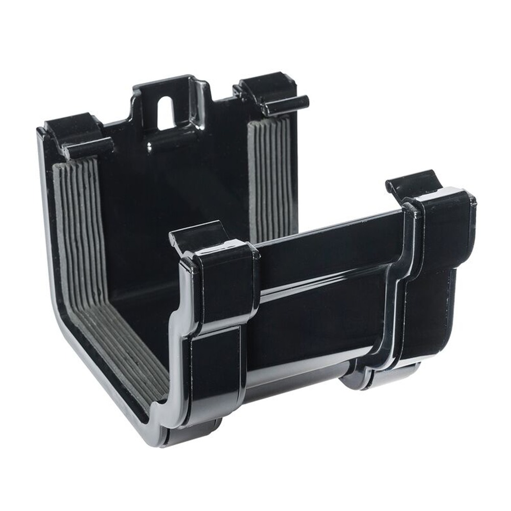 Black 120mm Ogee Union Bracket (Kayflow)