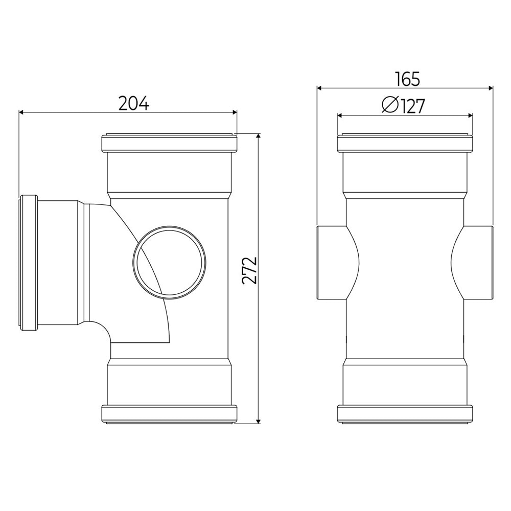 90 Degree Triple Socket Soil Branch (White | Kayflow)