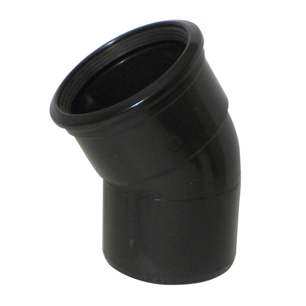 30 Degree Single Socket Soil Bend (Black)