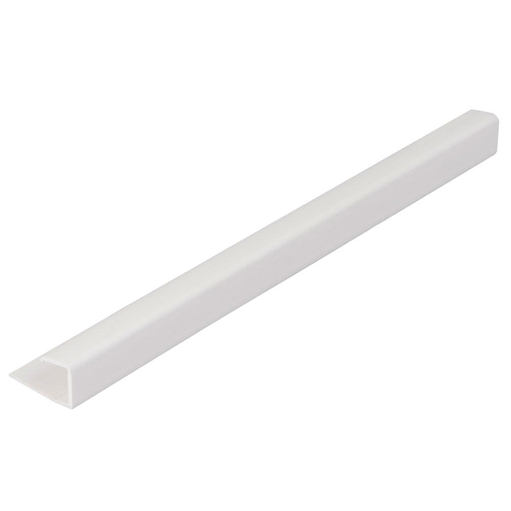 White 8mm - 10mm Bathroom Panel End Cap (2.6m | Pack of: 1 | Marbrex)