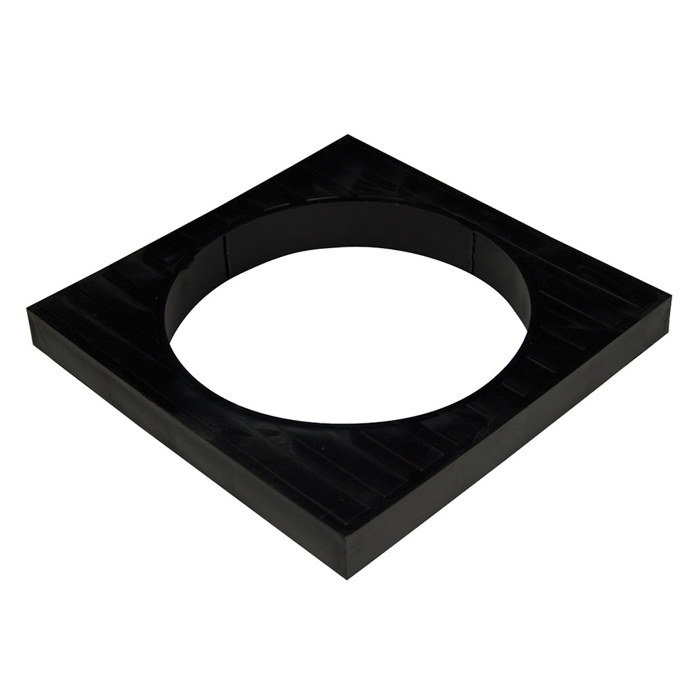 Black 110mm Underground Circular to Square Gully Grid Adapter (Kayflow)