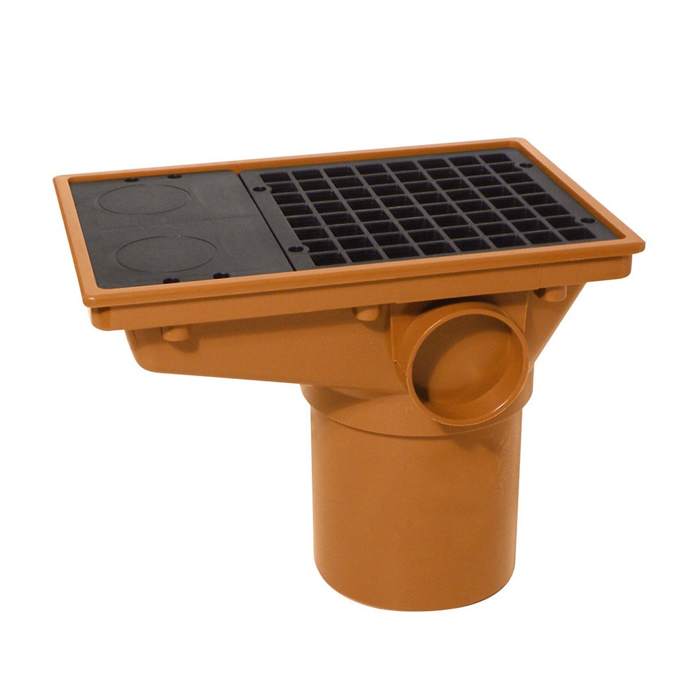 Terracotta 110mm Underground Rectangle Hopper with Grid