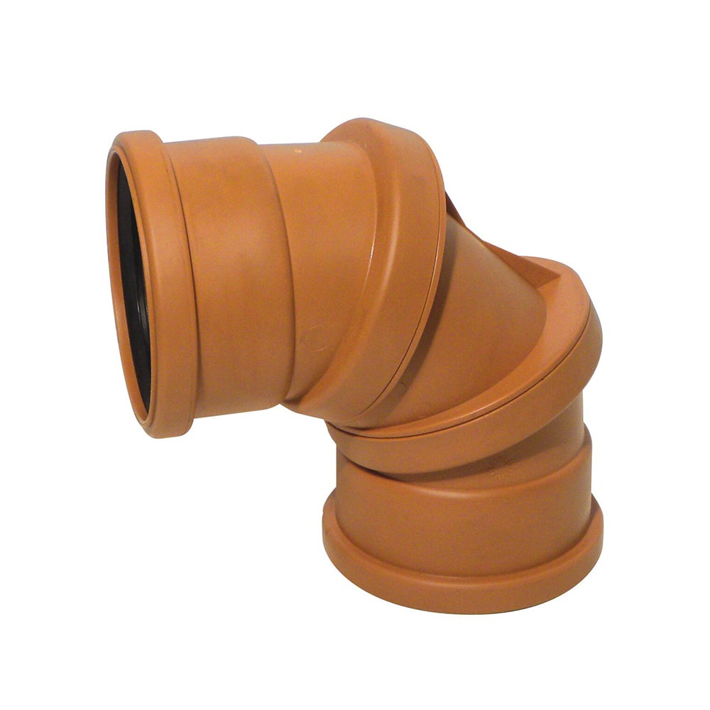Terracotta 110mm Underground Adjustable Double Socket Bend (0 Degrees - 90 Degrees)